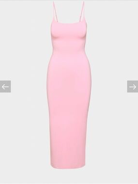 Aritzia Slim Fit Pink Midi Slip Dress